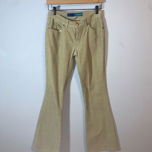 Delia’s vintage Y2K tan Beige Flared Corduroy Pants low rise size 3/4
